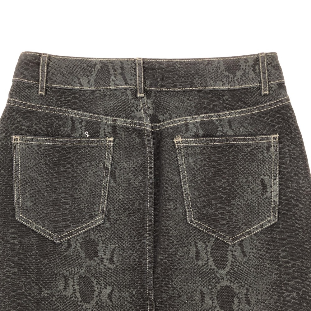 Zara Snake Print Dark Blue Black Denim Skirt NWT.